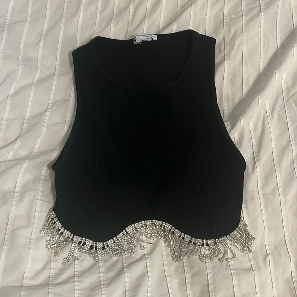 Zara Rhinestone Crop Top
